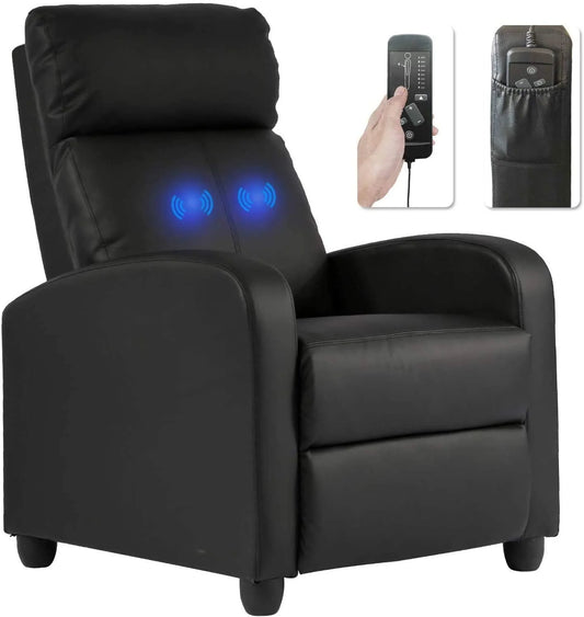 Recliner Chair for Adults Sofa Chair Recliner Massage Recliner Chair Ergonomic Lounge with Remote Control Gaming Recliner Chair Soft Reading Chair Living Room Chair Single Theater Seating Chair, Black