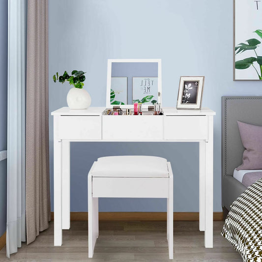White Vanity Dressing Table Furniture Stool Storage Box