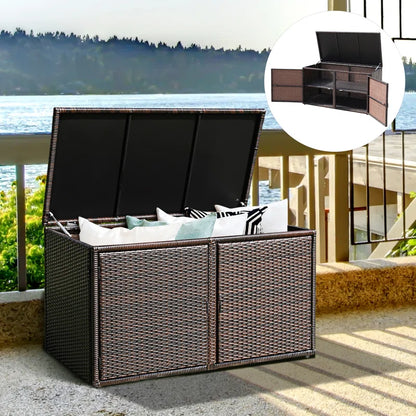 45'' W 88 Gallons Water Resistant Cabinet Deck Box in Brown