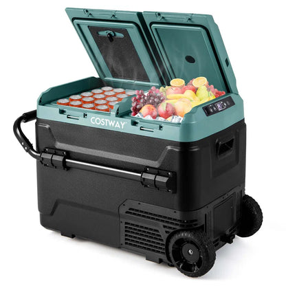 Dual Zone 12V Car Refrigerator 53Qt Portable Compressor Fridge Freezer