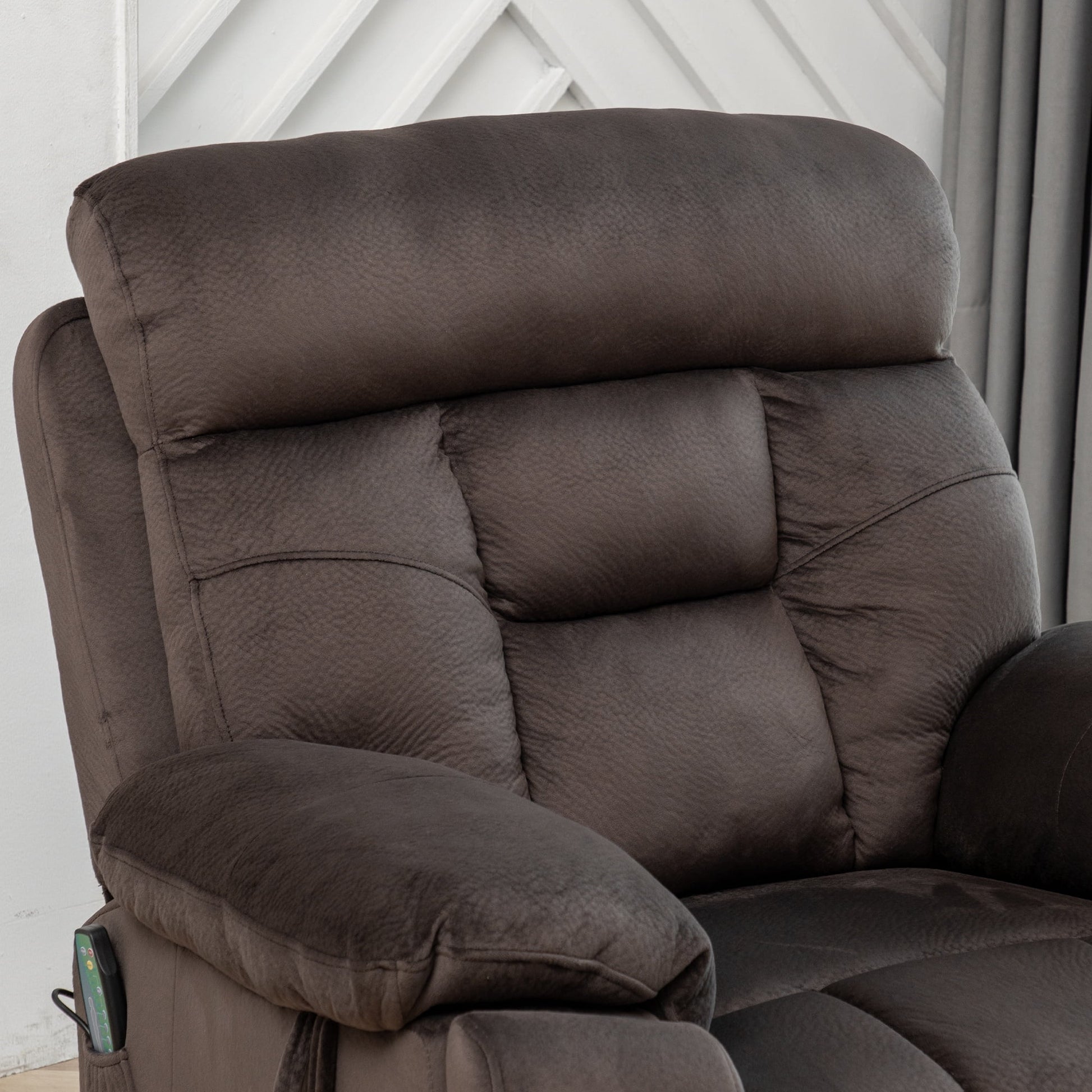 Oversized Massage Recliner Chair with Heat,  Large Electric Power Lift Recliner Chair for Big and Tall and Elderly with Hidden Cup Holder, 350Lb, Home Theater Accent Chairs, Dark Brown