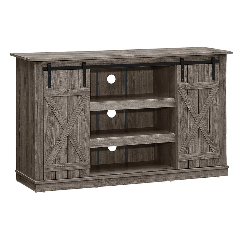 Farmhouse Wood TV Stand for Tvs up to 60 Inch with Sliding Barn Doors