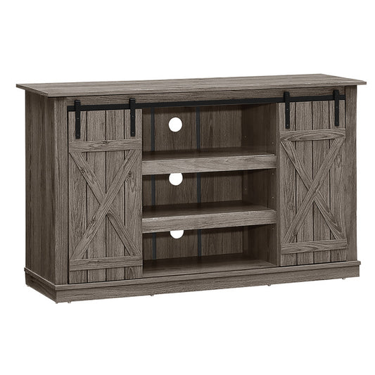 Farmhouse Wood TV Stand for Tvs up to 60 Inch with Sliding Barn Doors