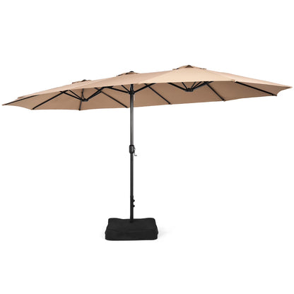 96" Coffee Rectangle Market Patio Umbrellas, Water-Resistant