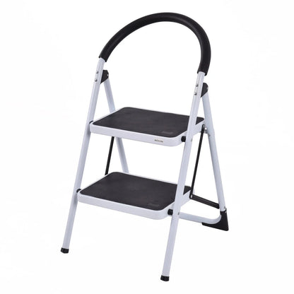 2 Step Ladder Folding Stool Heavy Duty 330Lbs Capacity Industrial Lightweight