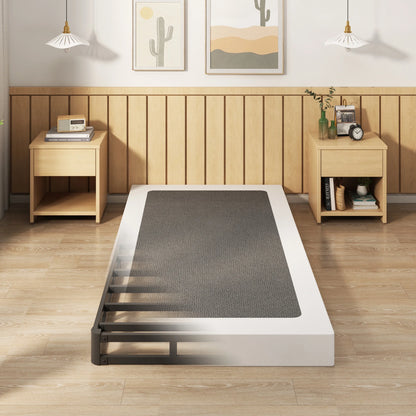 4 Inch Twin Box Spring Heavy Duty Metal Mattress Foundation Bed Base with Fabric Cover, Easy Assembly