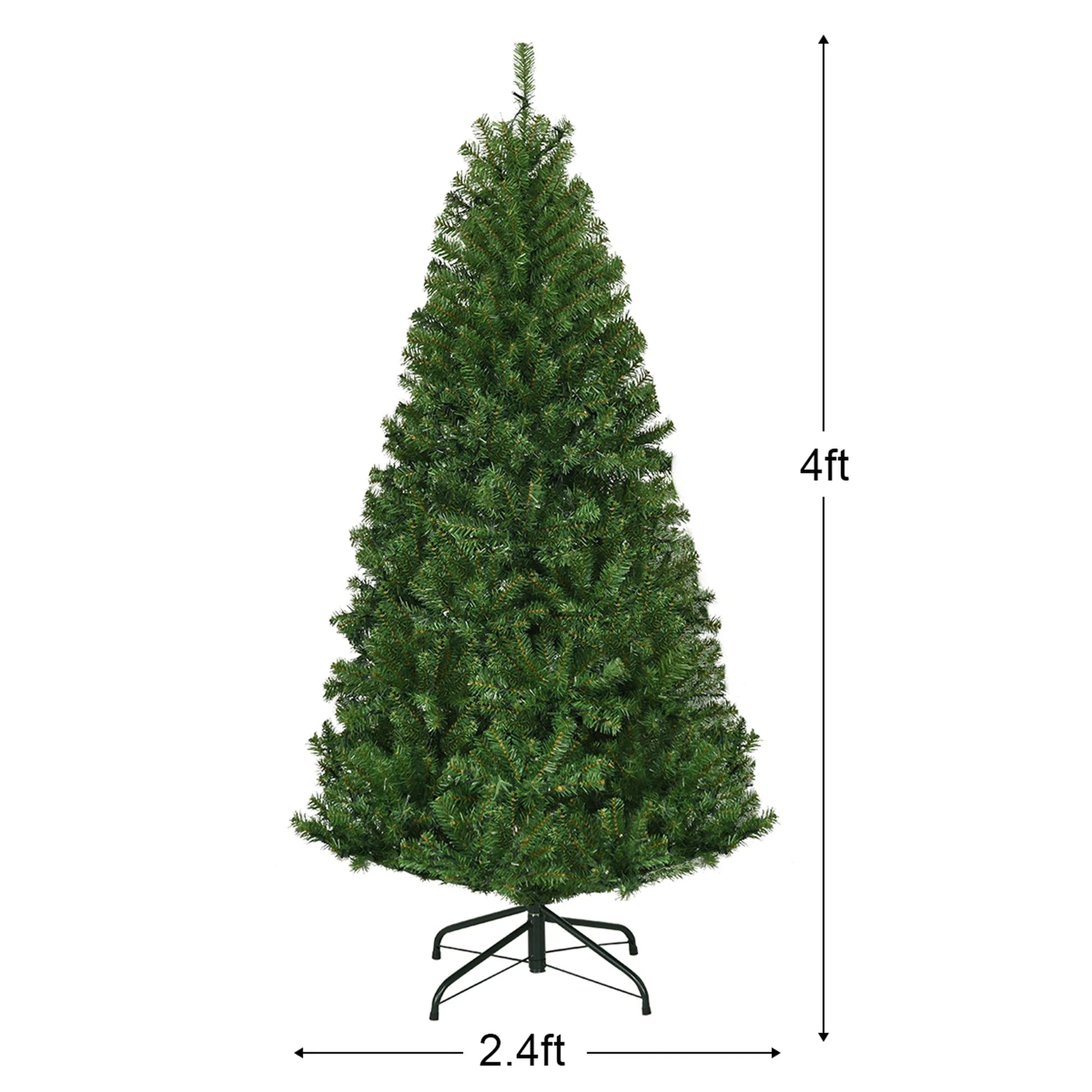 4Ft Pre-Lit Artificial Christmas Tree Hinged 100 LED Lights