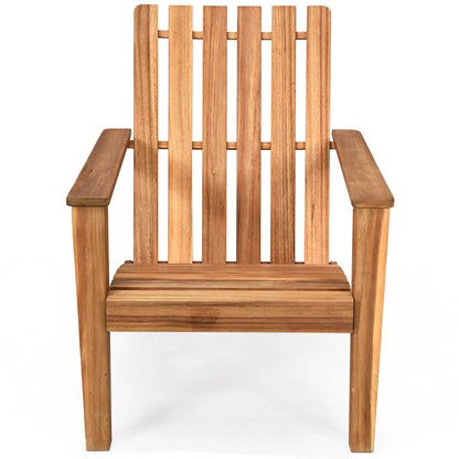 Patio Acacia Wood Adirondack Chair Lounge Armchair Sturdy Outdoor Garden Yard