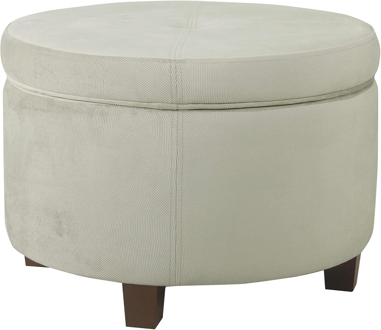 Large Velvet Storage Ottoman - Textured Gray