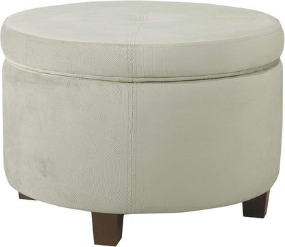 Large Velvet Storage Ottoman - Textured Gray