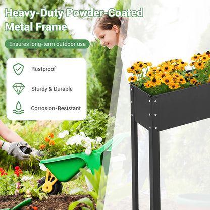 40'' Raised Garden Bed with Legs Metal Elevated Planter Box Drainage Hole Backyard