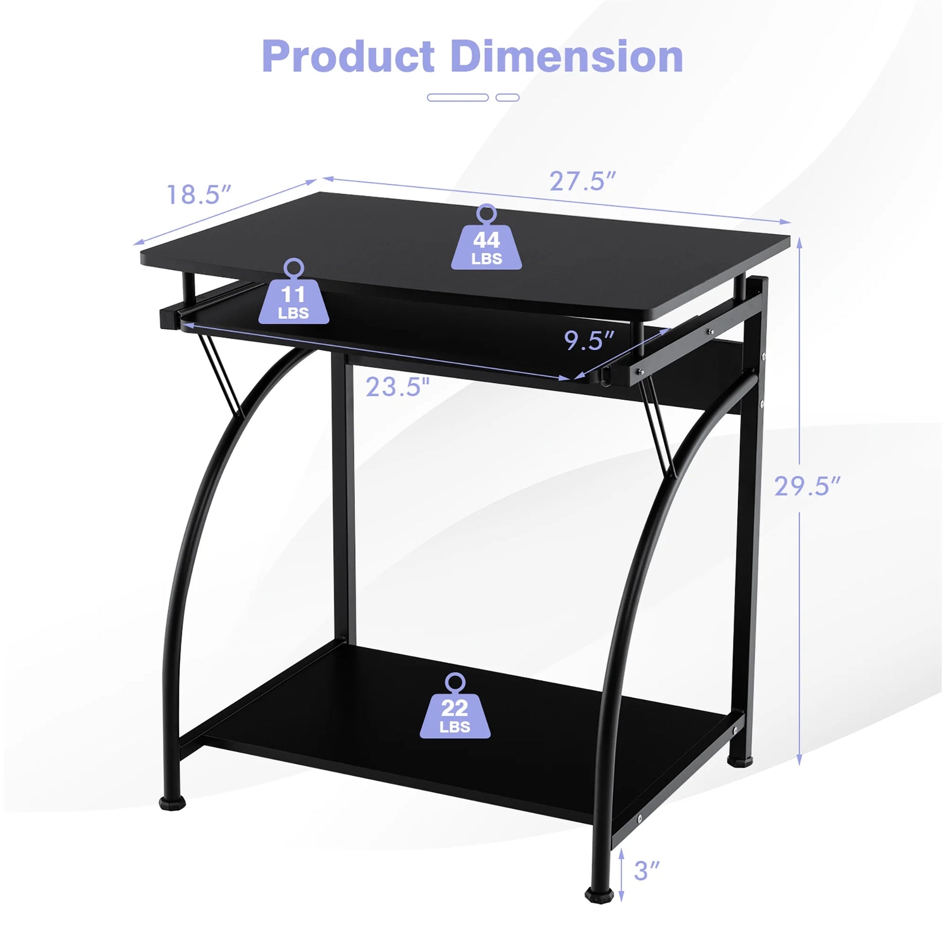 Computer Desk PC Laptop Writing Table Workstation Home Office Study Furniture