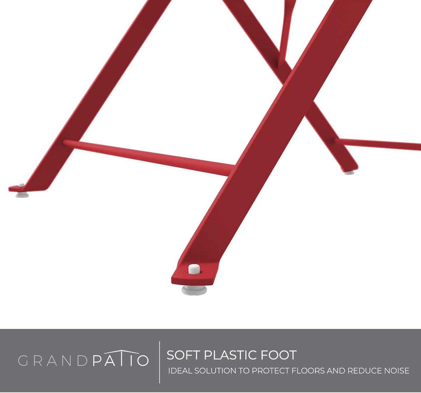 Premium Frame Patio Bistro Set, Folding Outdoor Patio Furniture Sets, 3 Piece Patio Set of Folding Patio Table and Chairs, Red