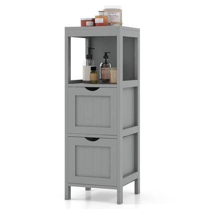 Floor Cabinet Multifunction Bathroom Storage Organizer Rack W/2 Drawers