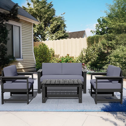 Patio Furniture Sets on Sale, 2 Pieces Patio Chairs W/ Cushions, Gray