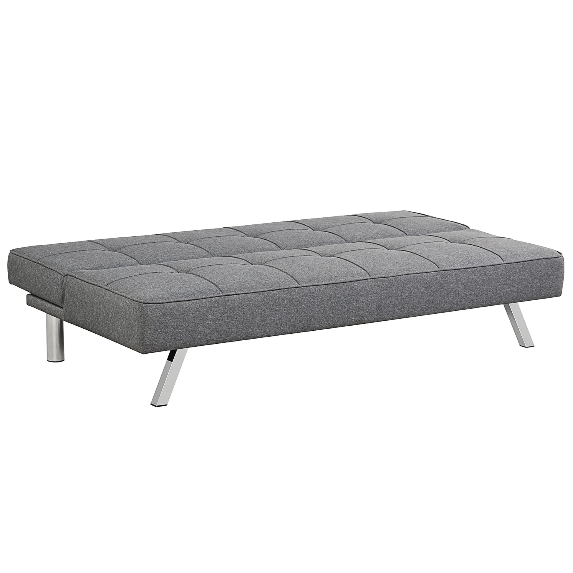 Convertible Futon Sofa Bed Adjustable Sleeper with Stainless Steel Legs