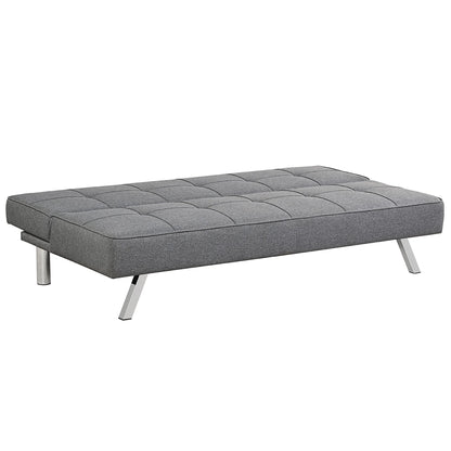 Convertible Futon Sofa Bed Adjustable Sleeper with Stainless Steel Legs