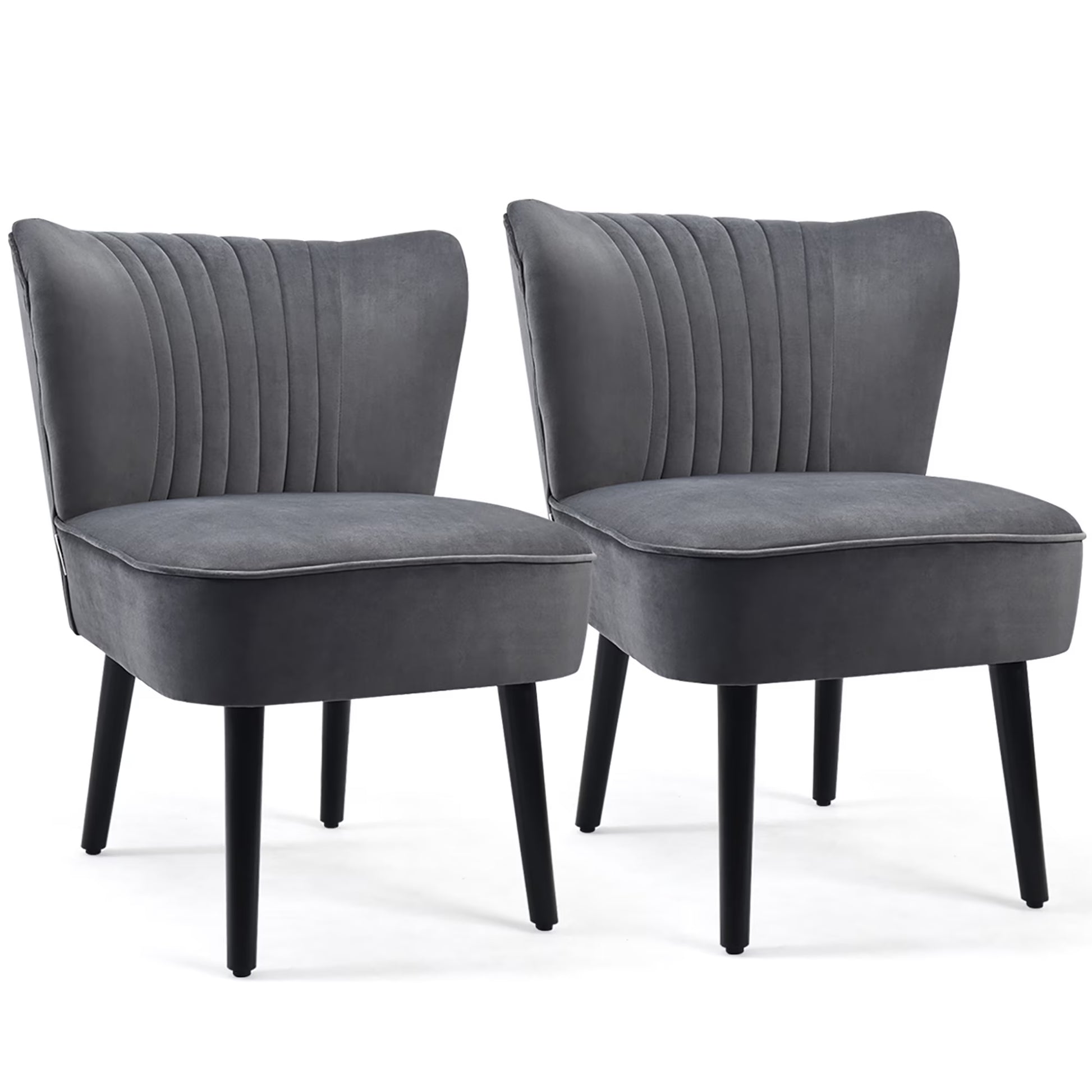 Set of 2 Armless Accent Chair Upholstered Leisure Chair Single Sofa Turquoise\Stone Grey\ Dark Grey