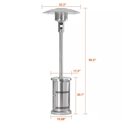 48,000 Btu'S Patio Heater, Outdoors Gas Patio Heaters Floor Standing Patio Heater Commercial Full Stainless Steel