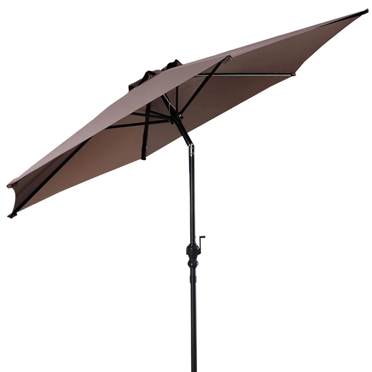 9Ft Patio Umbrella Patio Market Steel Tilt W/ Crank Outdoor Yard Garden (Tan)