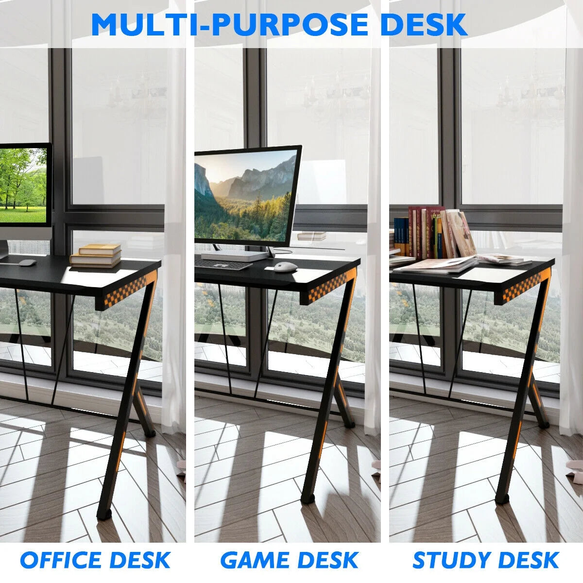 Gaming Desk Computer Desk PC Laptop Table Workstation Home Office Ergonomic New