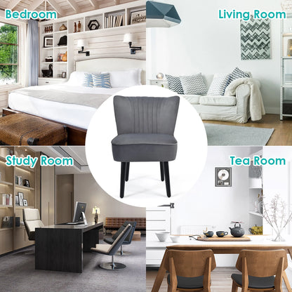 Set of 2 Armless Accent Chair Upholstered Leisure Chair Single Sofa Turquoise\Stone Grey\ Dark Grey