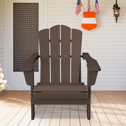 Adirondack Chair, Plastic Folding Outdoor Patio Lawn Chairs, outside HDPE Chairs for Lawn, Yard, Black