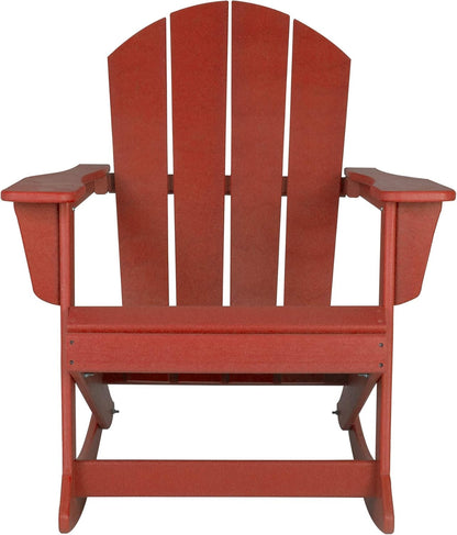 WO Home Furniture Patio Rocking Chair Classic Outdoor HDPE UV Weather Resistant (Red)