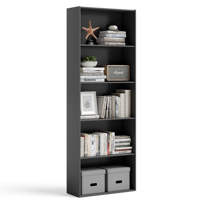 5-Shelf Storage Bookcase Modern Multi-Functional Display Cabinet Furniture White