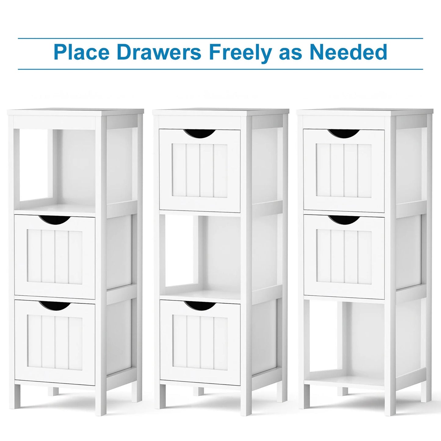 Floor Cabinet Multifunction Bathroom Storage Organizer Rack W/2 Drawers