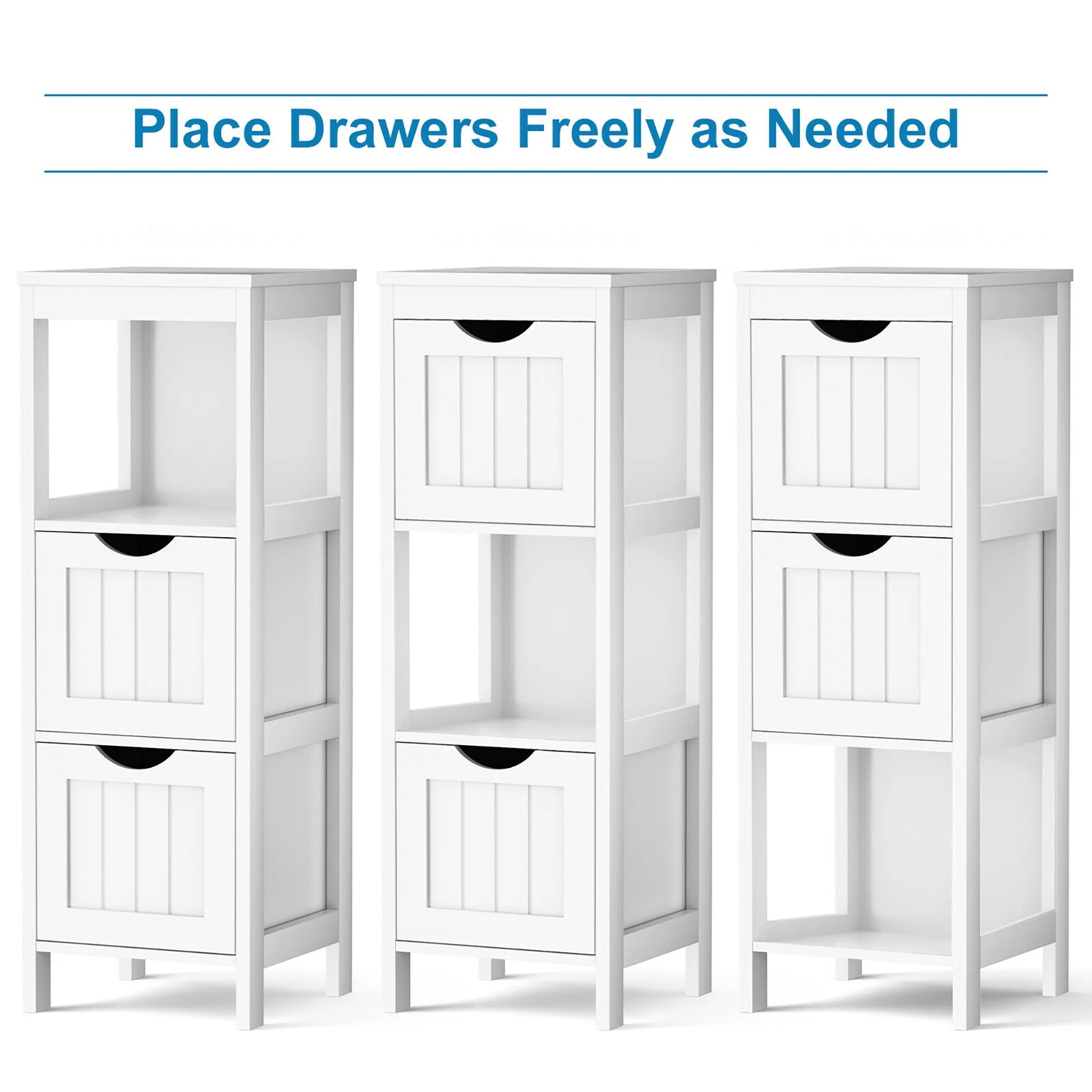 Floor Cabinet Multifunction Bathroom Storage Organizer Rack W/2 Drawers