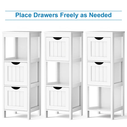 Floor Cabinet Multifunction Bathroom Storage Organizer Rack W/2 Drawers