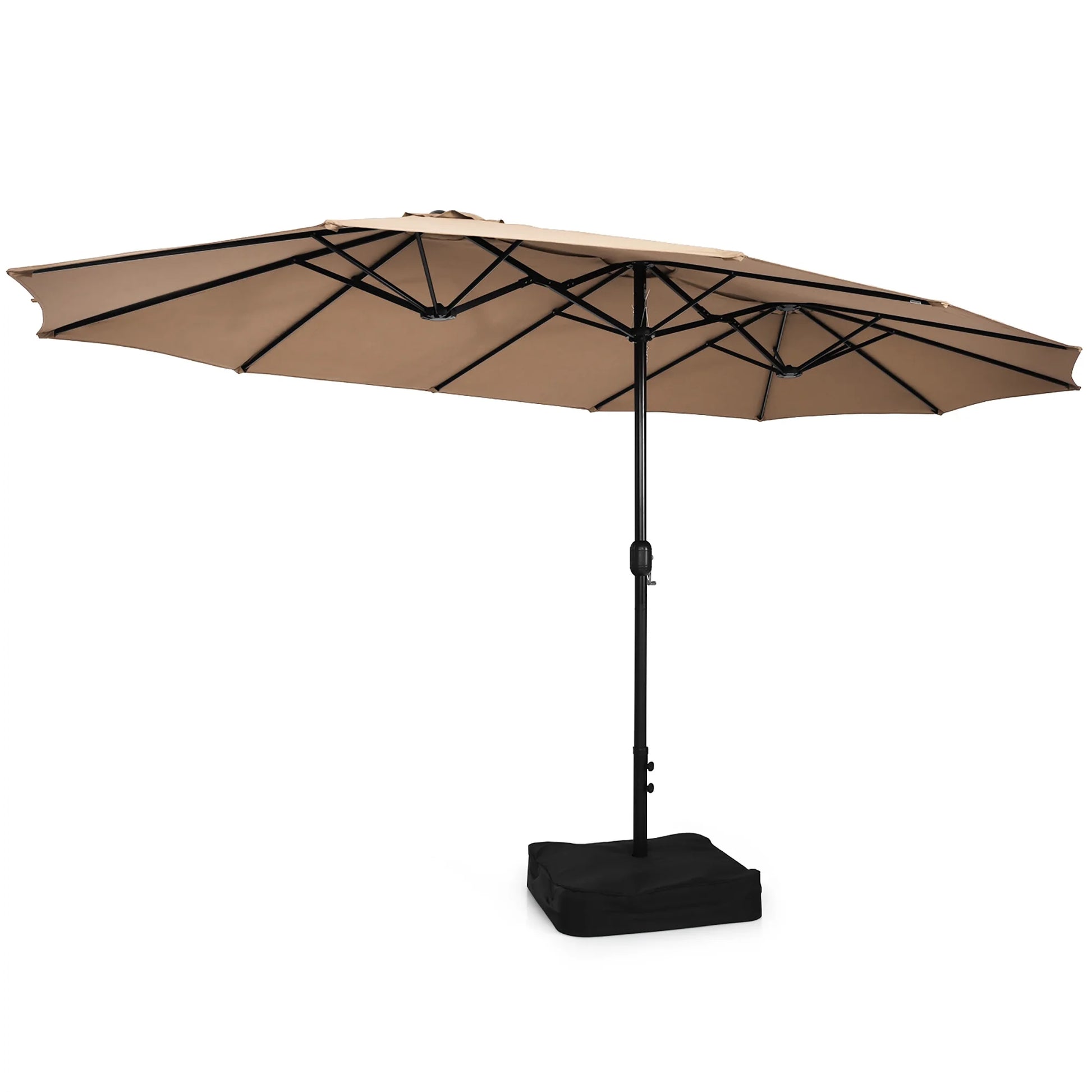 96" Coffee Rectangle Market Patio Umbrellas, Water-Resistant