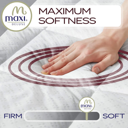 MAXI Twin Size Mattress Pad - Luxurious Cotton Sateen Mattress Protector - Soft, Comfortable, and Breatheable Mattress Cover - Mattress Pad Protects Mattress from Dust, Dirt, Spills, and Stains.