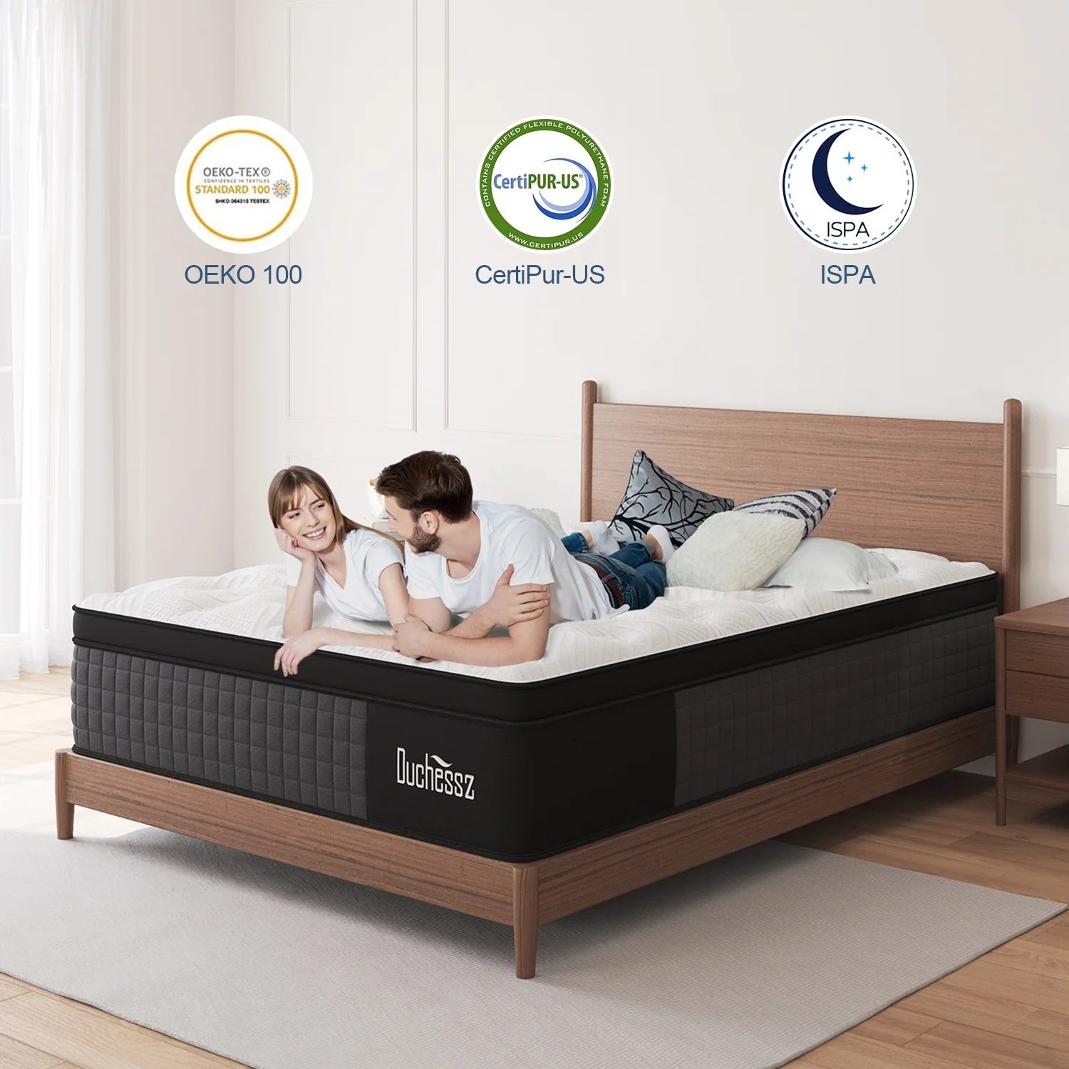 Full Mattress 12 Inch Hybrid Mattress in a Box Gel Foam Mattress Euro Top Individually Wrapped Pocket Coils Innerspring Mattress