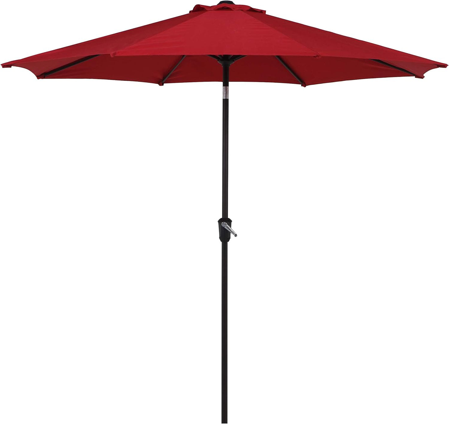 9 FT Enhanced Aluminum Patio Umbrella, UV Protected Outdoor Umbrella with Auto Crank and Push Button Tilt, Red
