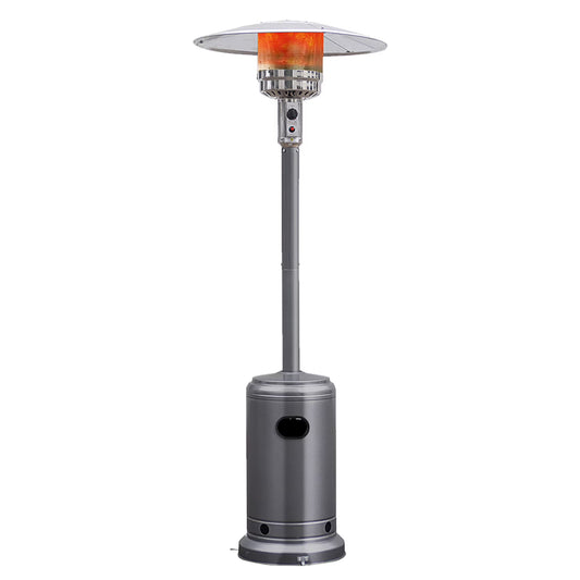 50000 BTU Propane Patio Heater Standing Steel with Wheels Grey
