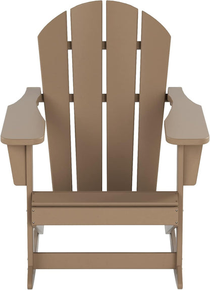 WO Home Furniture Patio Rocking Chair Classic Outdoor HDPE UV Weather Resistant (Weathered Wood)