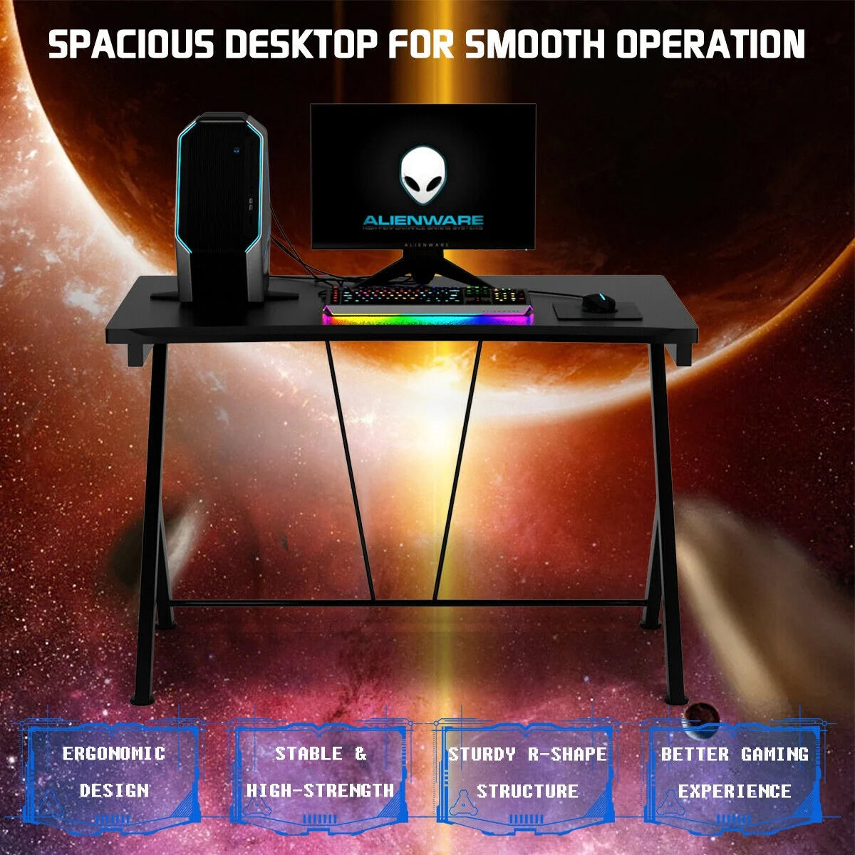 Gaming Desk Computer Desk PC Laptop Table Workstation Home Office Ergonomic New