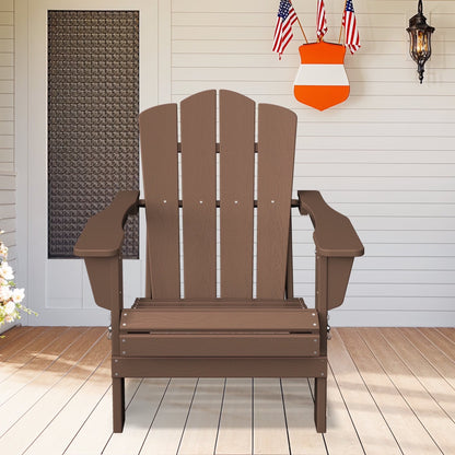 Adirondack Chair, Plastic Folding Outdoor Patio Lawn Chairs, outside HDPE Chairs for Lawn, Yard, Black