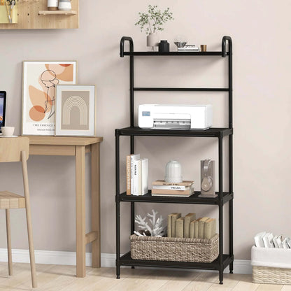 4-Tier Baker'S Rack Microwave Oven Rack Shelves Kitchen Storage Organizer Black