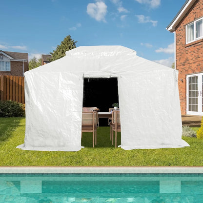 Gazebo Accessories 12' X 12' Double Roof Universal Winter Gazebo Cover for Hardtop Gazebos,Enclosed Cover with Sidewalls and Mesh Windows Waterproof (White) by