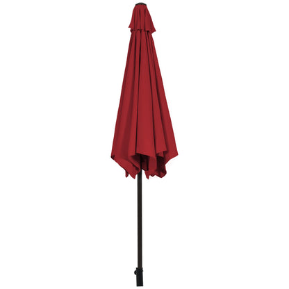 9Ft Outdoor Market Patio Table Umbrella Push Button Tilt Crank Lift Burgundy