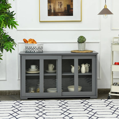 Kitchen Storage Cabinet Sideboard Buffet Cupboard W/ Sliding Door Gray