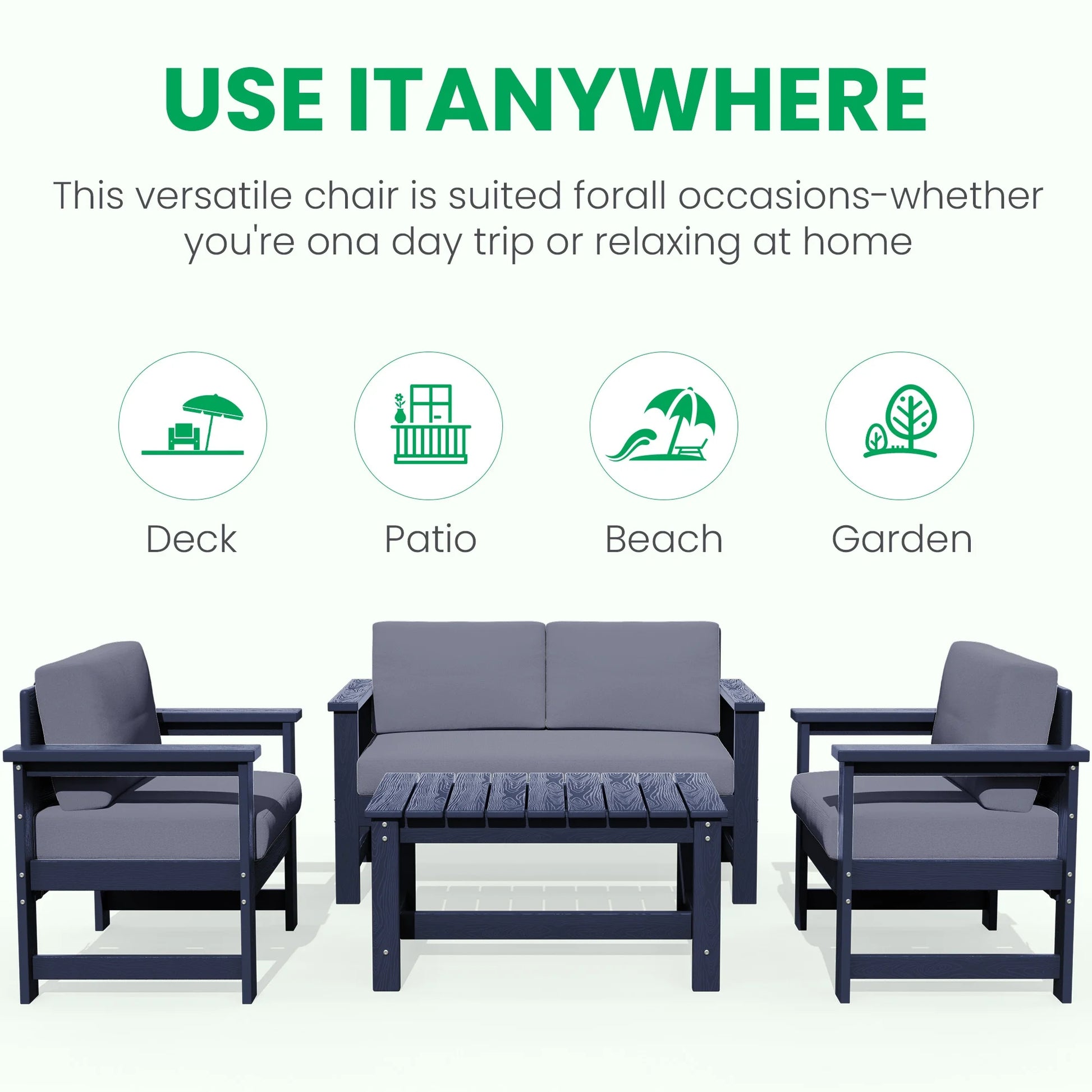 Patio Furniture Sets on Sale, 2 Pieces Patio Chairs W/ Cushions, Gray