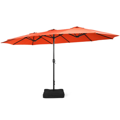 96" Coffee Rectangle Market Patio Umbrellas, Water-Resistant