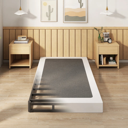 4 Inch Twin Box Spring Heavy Duty Metal Mattress Foundation Bed Base with Fabric Cover, Easy Assembly