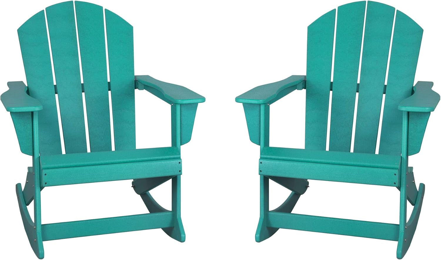 Westin Outdoor Laguna Rocking Poly Adirondack Chair (Set of 2), Turquoise