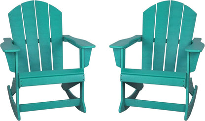 Westin Outdoor Laguna Rocking Poly Adirondack Chair (Set of 2), Turquoise