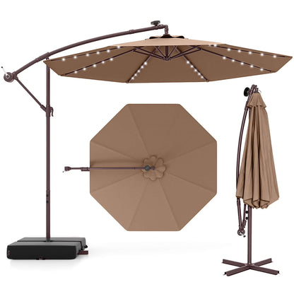 98.40" Navy Cantilever Patio Umbrella, Base-Included